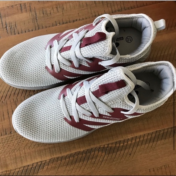 NIB Mens retro Gray stripe mesh run shoe - Picture 5 of 7